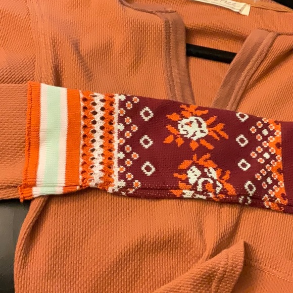 NWT We The Free by Free People Mikah Notch neck top, size XS autumn combo - Picture 11 of 11